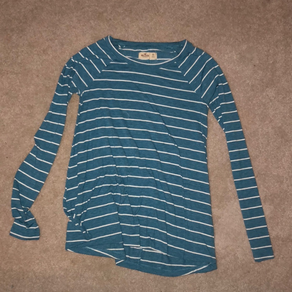 Blue and white striped long sleeve